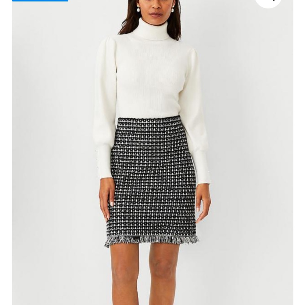 NWT Ann Taylor Fringe Tweed Sweater Skirt